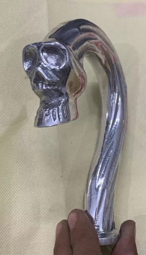 Designer silver brass skull - brass,
